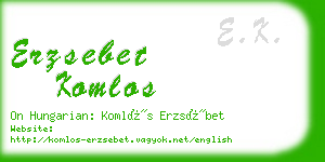 erzsebet komlos business card